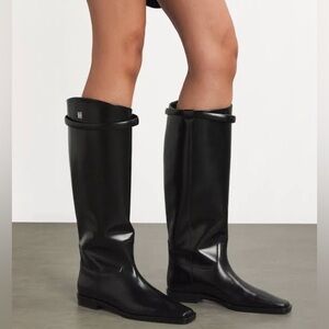 TOTEME Black Riding Leather Boots in Sz 38